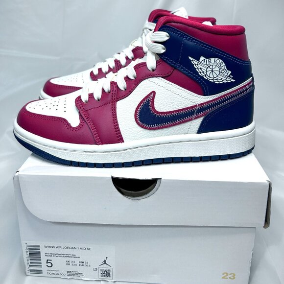 W Nike Air Jordan 1 Mid SE USA DQ7648-600 Unisex Adult Size 5W/3.5Y - Picture 1 of 7